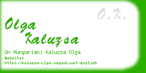 olga kaluzsa business card